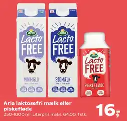 Kvickly Arla laktosefri mælk eller piskefløde tilbud