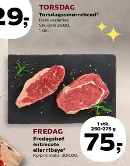 Kvickly Fredagsbøf – entrecote eller ribeye tilbud