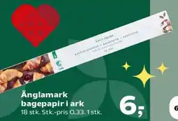 Kvickly Änglamark bagepapir i ark tilbud