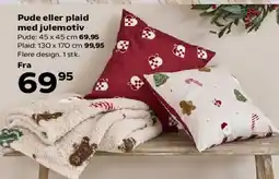 Kvickly Pude eller plaid med julemotiv tilbud