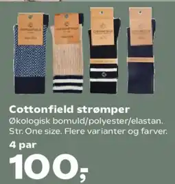 Kvickly Cottonfield strømper tilbud