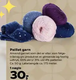 Kvickly Paillet garn tilbud