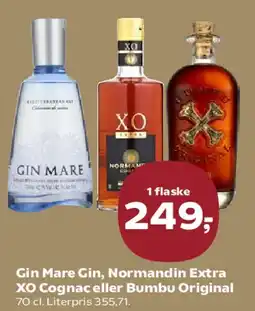 Kvickly Gin Mare, Normandin Extra XO Cognac eller Bumbu Original tilbud