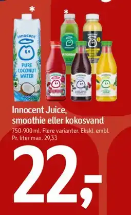 Føtex Innocent Juice, smoothie eller kokosvand tilbud