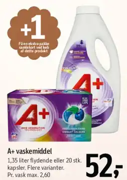 Føtex A+ vaskemiddel tilbud