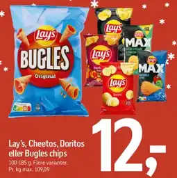 Føtex Lay's, Cheetos, Doritos eller Bugles chips tilbud