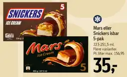 Føtex Mars eller Snickers is 5-pak tilbud