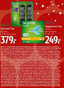 Føtex Nicorette medicinsk tyggegummi 2 mg tilbud
