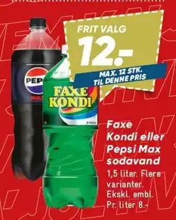 Bilka Faxe Kondi / Pepsi Max sodavand tilbud