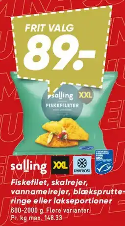 Bilka Fiskefilet / skaldyr / vannameirejer / blæksprutteringe / lakseportioner tilbud