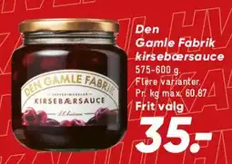 Bilka Den Gamle Fabrik kirsebærsauce tilbud