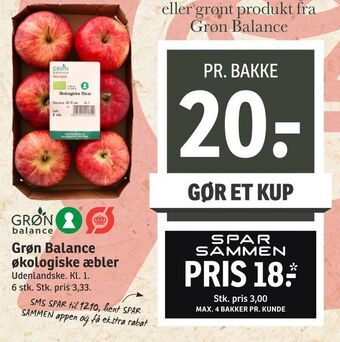SPAR Grøn Balance økologiske æbler tilbud