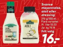 Bilka Svansø mayonnaise / aioli / dressing tilbud