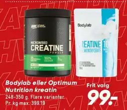 Bilka Kreatin (Bodylab / Optimum Nutrition) tilbud