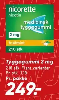 Bilka Nicorette tyggegummi / Quickmist tilbud