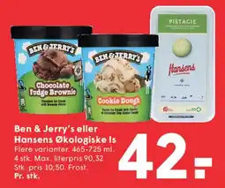 SPAR Ben & Jerry's eller Hansens Økologiske Is tilbud