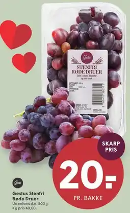 SPAR Gestus Stenfri Røde Druer tilbud