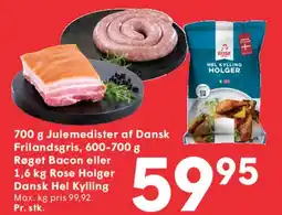 SPAR Julemedister / Røget Bacon / Rose Holger hel kylling tilbud
