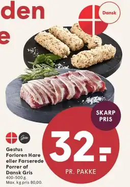 SPAR Gestus Forloren Hare eller Farserede Porrer af Dansk Gris tilbud
