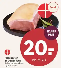 SPAR Flæskesteg af Dansk Gris tilbud