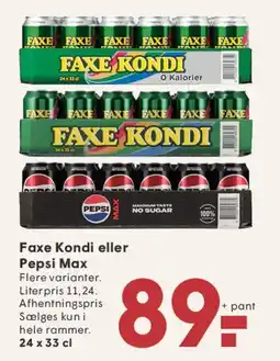 SPAR Faxe Kondi eller Pepsi Max tilbud