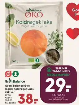 SPAR Grøn Balance Øko Koldrøget laks i skiver tilbud