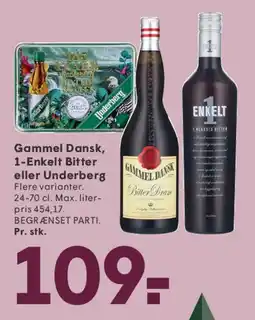 SPAR Gammel Dansk, 1-Enkelt Bitter eller Underberg tilbud