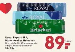 SPAR Royal Export, IPA, Blanche eller Heineken tilbud