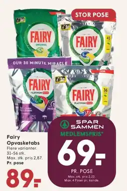 SPAR Fairy Opvasketabs tilbud