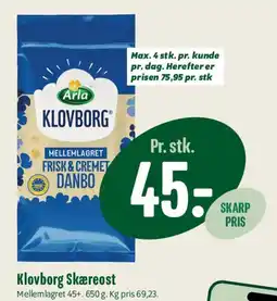 Min Købmand Klovborg Skæreost tilbud
