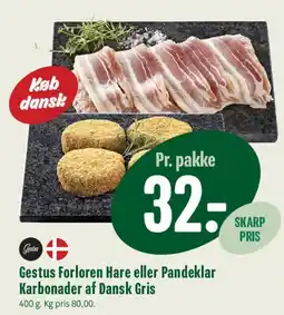 Min Købmand Gestus Forloren Hare eller Pandeklar Karbonader af Dansk Gris tilbud