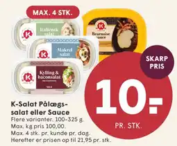 SPAR K-Salat Pålægs-salat eller Sauce tilbud