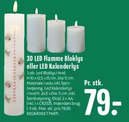 Min Købmand 3D LED Flamme Bloklys eller LED Kalenderlys tilbud