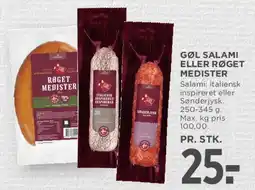 MENY Gøl salami eller røget medister tilbud