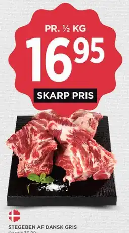 MENY STEGEBEN AF DANSK GRIS tilbud