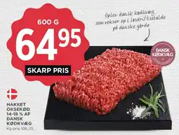MENY Hakket oksekød 14-18% af dansk kødkvæg (600 g) tilbud