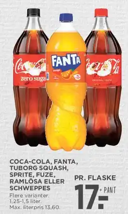 MENY Coca‑Cola, Fanta, Sprite m.fl. (flaske) tilbud