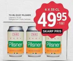 MENY TO ØL EASY PILSNER tilbud