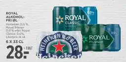 MENY Alkoholfri øl (Heineken 0.0 / Royal Classic / Royal Pilsner) tilbud