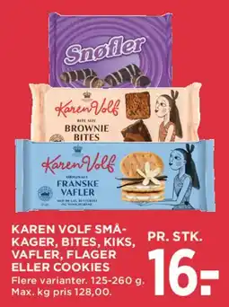 MENY Karen Volf - småkager, bites, kiks, vafler eller cookies tilbud