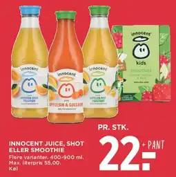 MENY Innocent juice, shot eller smoothie tilbud