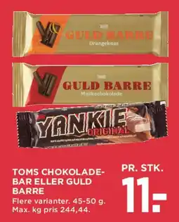 MENY Toms chokolade-bar / Guld Barre tilbud