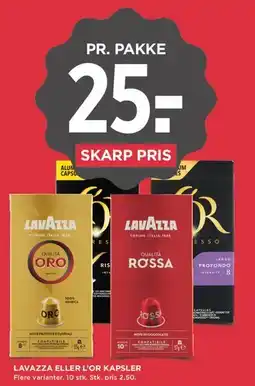 MENY LAVAZZA ELLER L'OR KAPSLER tilbud