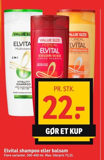 SPAR Elvital shampoo eller balsam tilbud