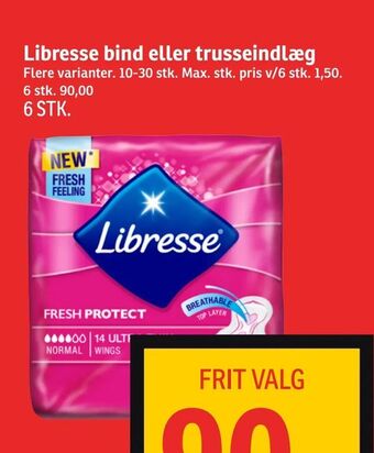 SPAR Libresse bind eller trusseindlæg tilbud