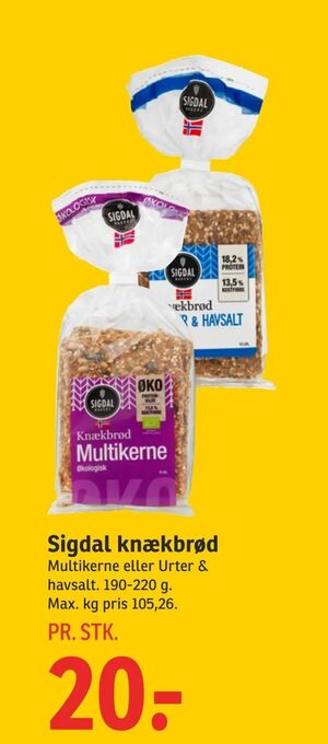 SPAR Sigdal knækbrød tilbud