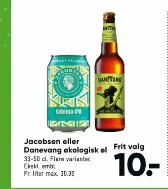 Bilka Jacobsen eller Danevang økologisk øl tilbud