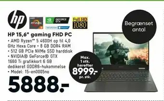 Bilka HP 15,6" gaming FHD PC tilbud