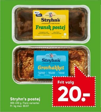 Bilka Stryhn's postej tilbud