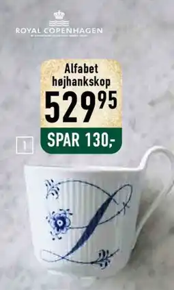 Imerco Royal Copenhagen Alfabet højhankskop tilbud